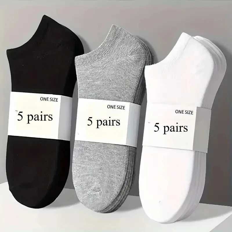 5Pairs Mens Anti-odor and Sweat-absorbing Thin Socks for Spring and Summer Ankle Socks Short Socks Short-barrel Socks for Summer W250815