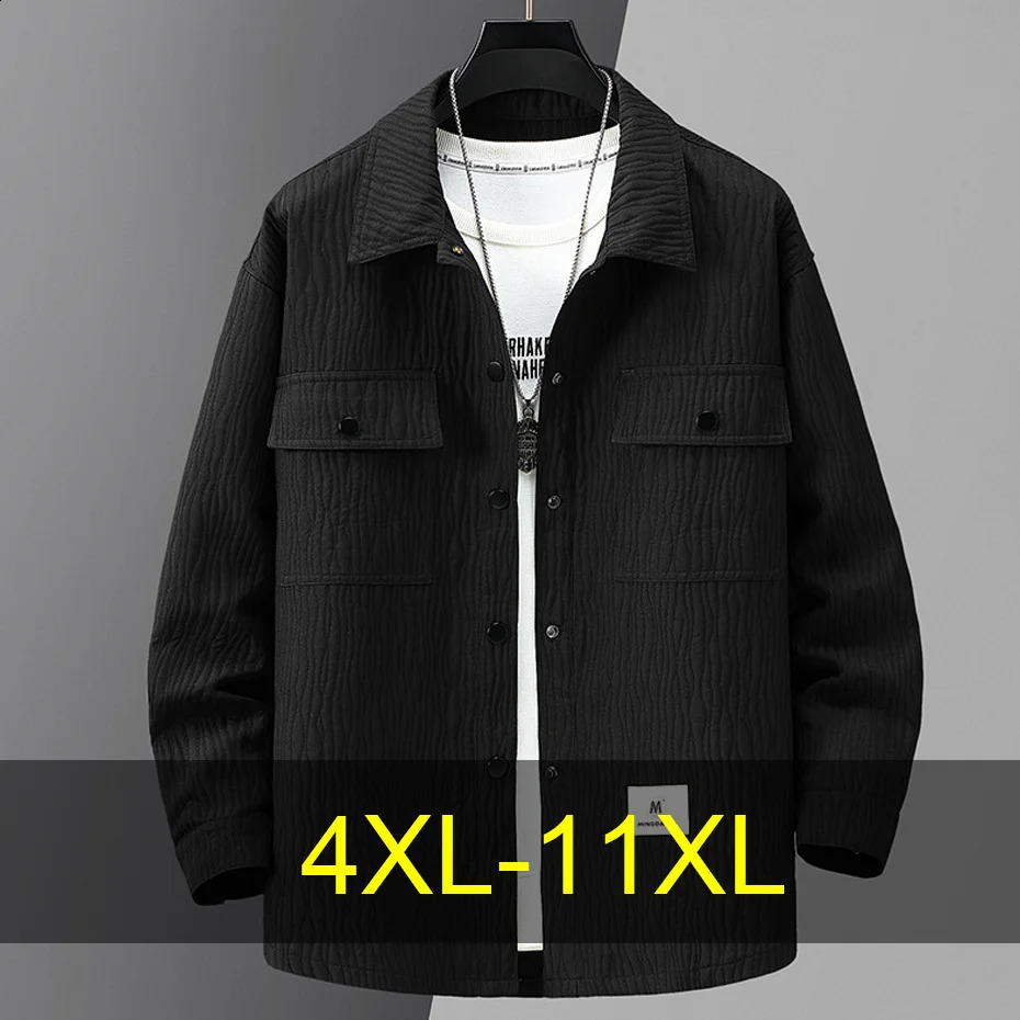 11xl 10xl Plus taille veste hommes printemps automne manteau de cargaison masculine mâle vestes de couleur solide décontractée gros 250814