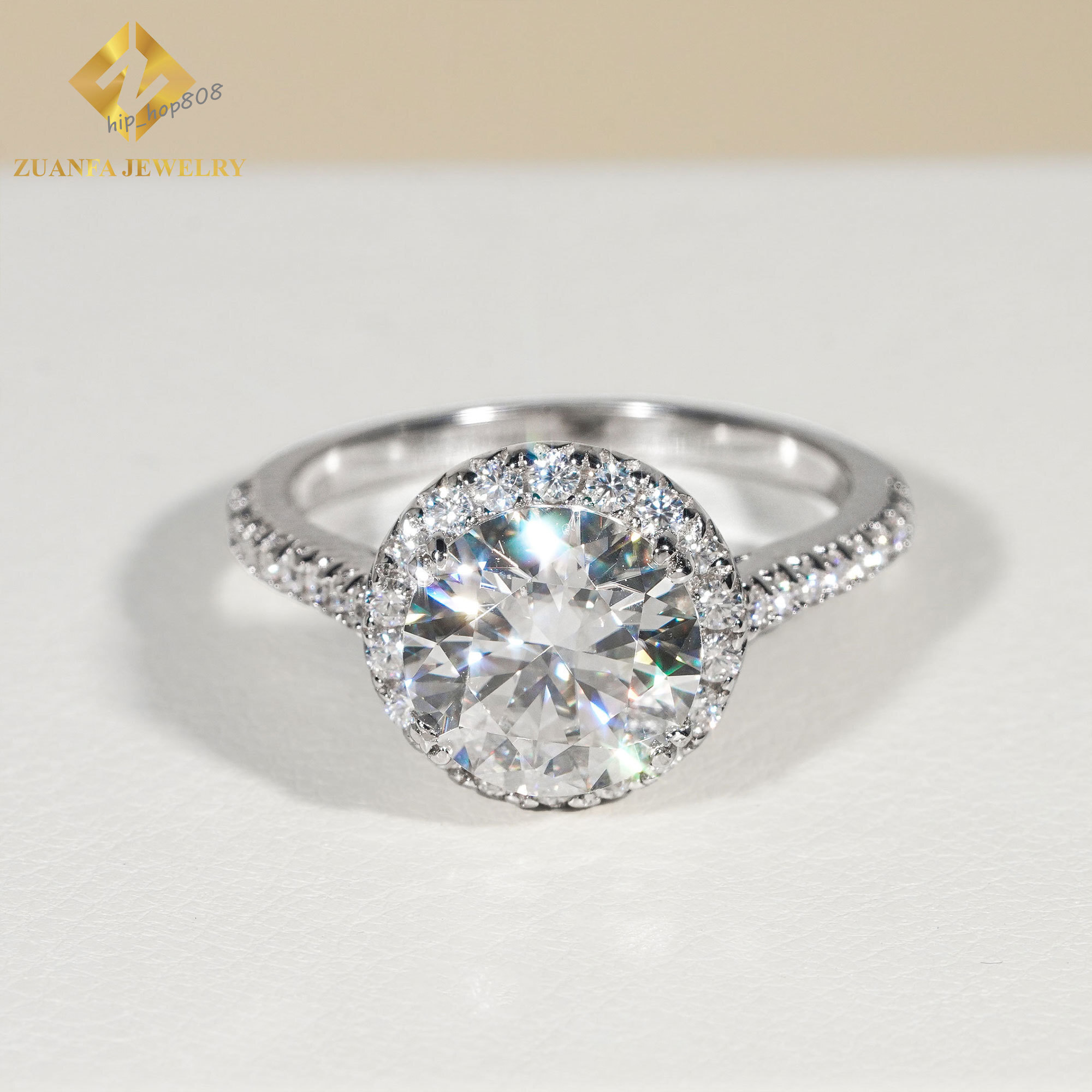 GRA Certificate Moissanite Diamond Ring 925 Sterling Silver Women Engagement Fine Jewelry Set