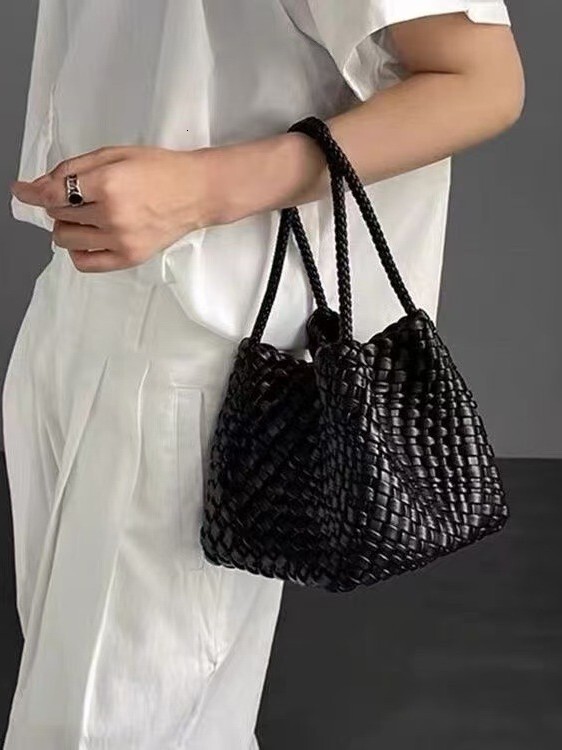 2025 New Women Designer Handbag Wallet Internet Celebrity Vintage Woven Bag Mother Bag One Shoulder Underarm Bag Basket Bag Holiday Bag
