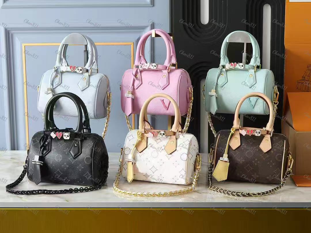 Evening Bags Top Designer Mini Nano 18cm Shoulder Bag Women Leather Denim Crossbody Luxury Brand Embossed Tote Purse Brown Flower Handbag123