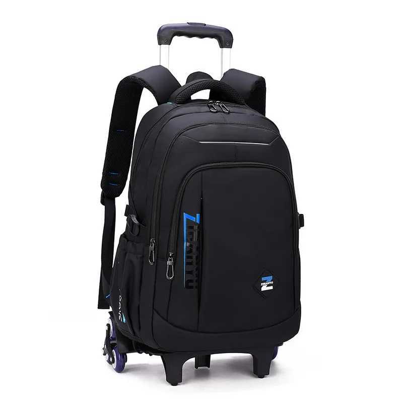 Kids School Wheeled Satchel School Trolley Bag On Wheels For Boys School Rolling Backpack Bags With Cart School Bag Teenagers X250815