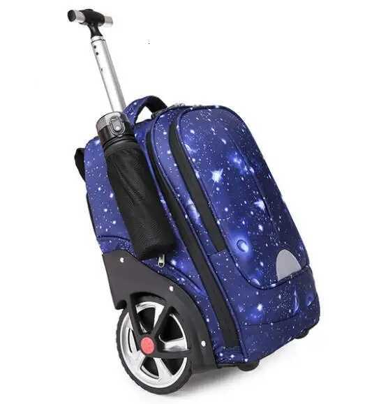 Children Rolling luggage Bags wheels School Trolley backpack bag for teenagers travel backpack with large wheels Trolley bag X250815