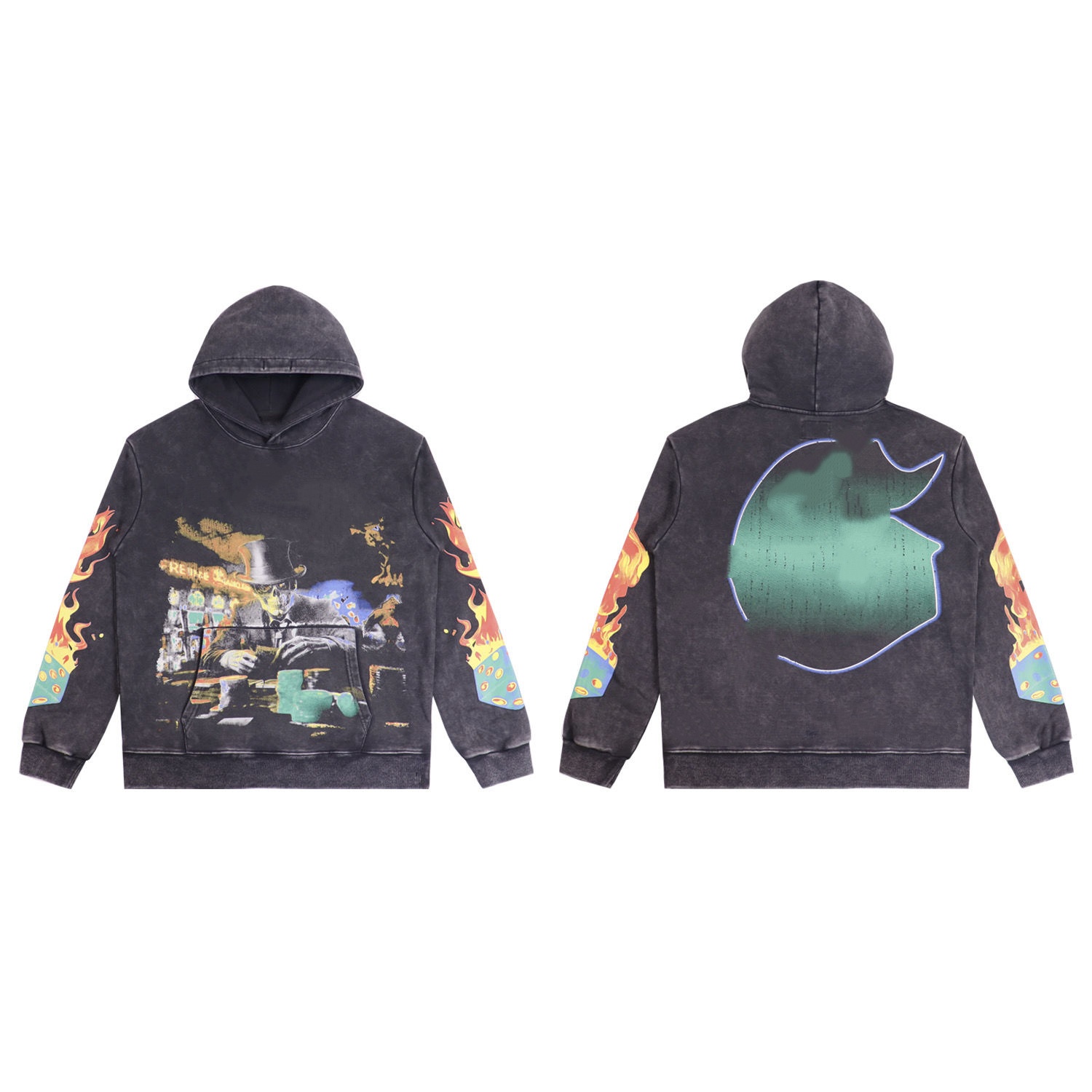 Godspeeditys Hoodie Men Women Designer Pullover Y2k Hip Hop Gothic Unisex Casual Skull Letter Graphic Print Long Sleeve Godspeeditys Sweatshirt E8f