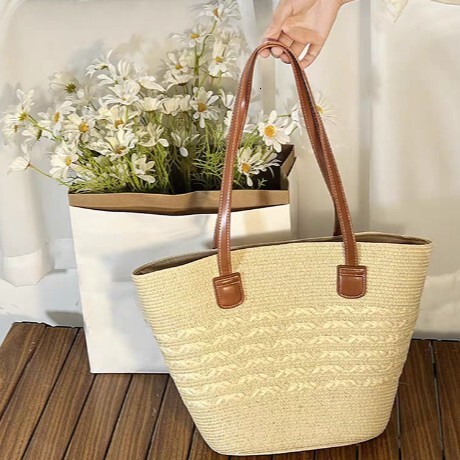 Handmade Luxury Bagdesigner Free Shipping Straw Bag For Women 2025 New Large Capacity Elegant Woven Handbag Shoulder Bag Underarm Bag Beach Bag