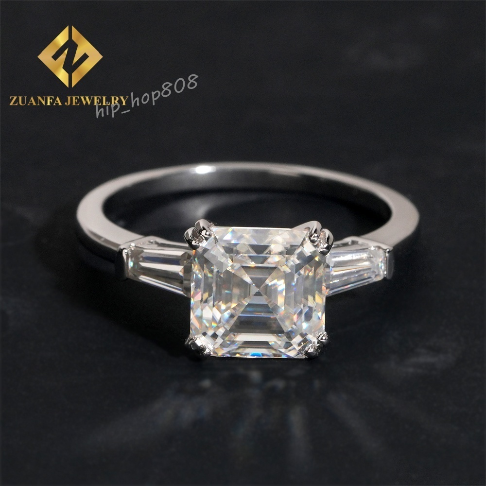High Quality Jewelry 925 Sterling Silver Gemstone 2ct Moissanite Diamond Ring Wedding Jewelry for Woman