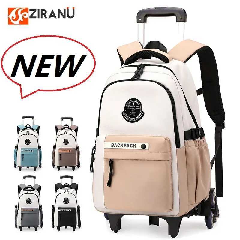 Rolling Backpack for Boys Trolley Mochilas Escolares Infantil Primary School Bookbags with Wheels Kids Carry-On Wheeled Backpack X250815