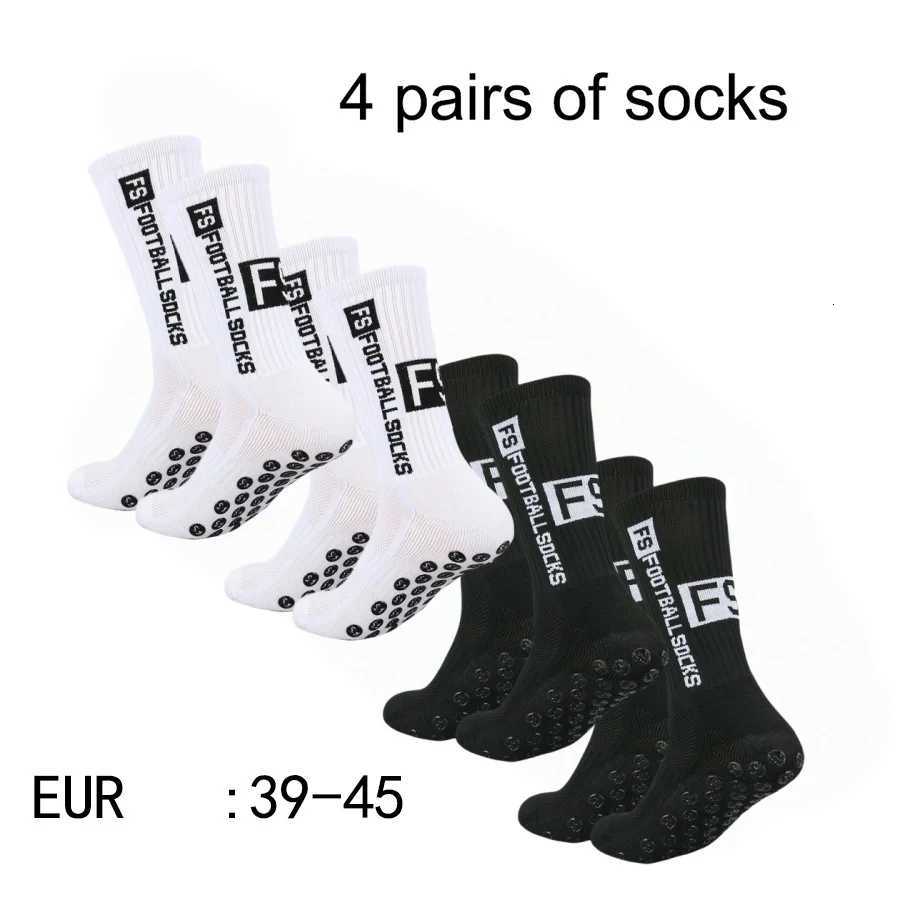 4 paires chaussettes de football pour hommes avec des chaussettes athlétiques antidérapantes non glissées avec coussin pour football / basket-bal