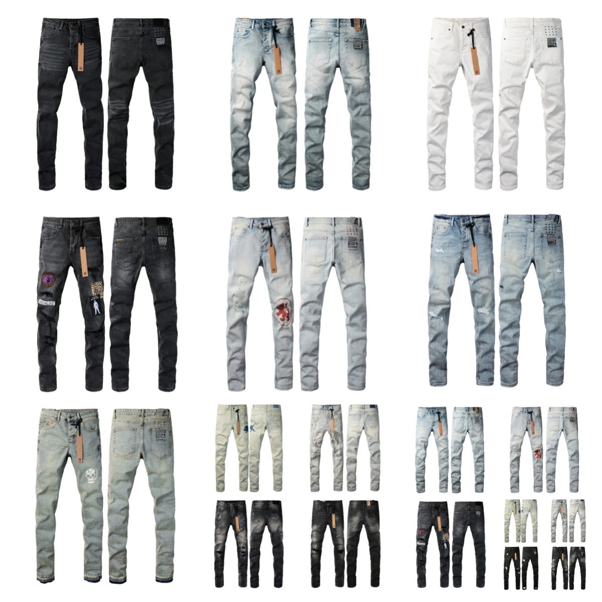 mens designer jeans KSUBI pencil skinny pants hole pants cotton print hip hop streetwear pants Clothing streetwear casual designers Jeans for men Je
