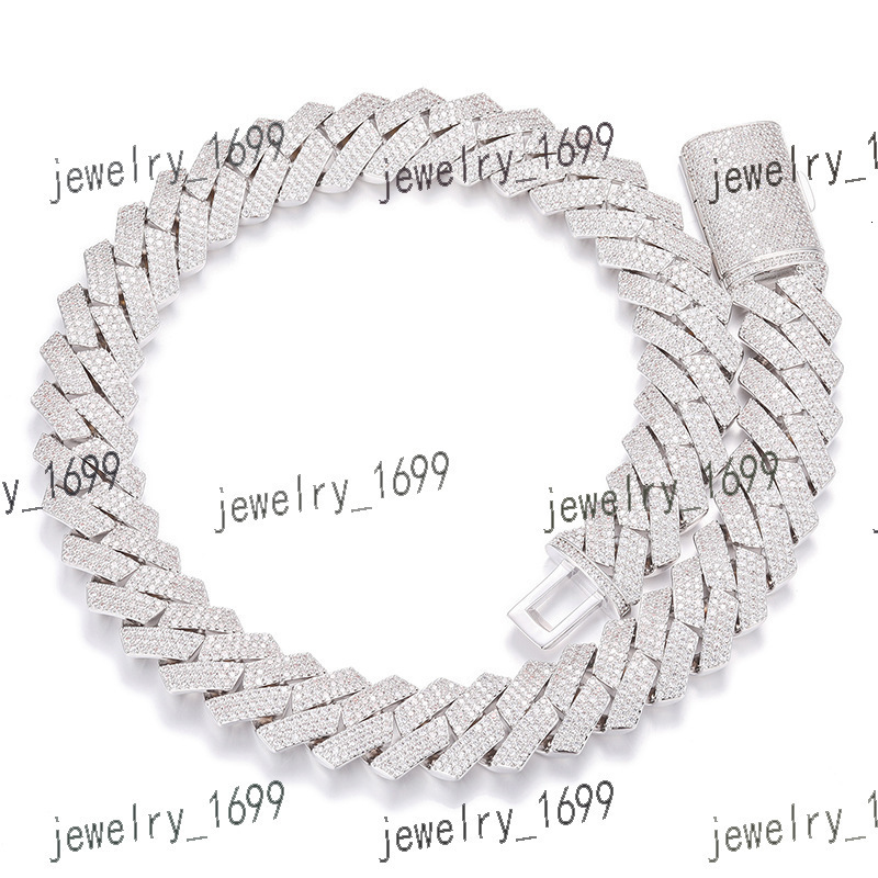 Hip Hop Mens Cuban Chain Gold Silver Tennis Necklace Iced Out Miami Zircon Crystal Alloy Chain Necklace