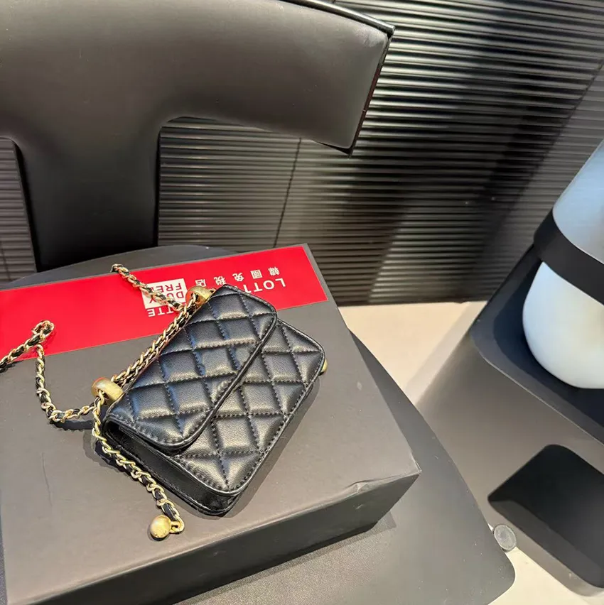 Wallets Designer bag Wallet On Chain women Flap shoulder bags black purse genuine Leather WOC Dia Lattice Long Chain Crossbody Fashion Brand