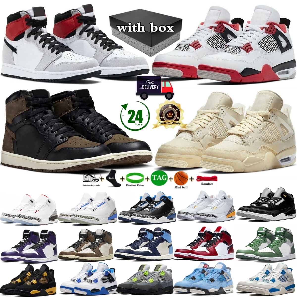 With Box basketball shoes 4s 3s 1 Designer Shoes Undefeated x Deep Green Steel AwakeNY x Arctic Pink Rare Black Cat Metallic Grape Thunder man shoes