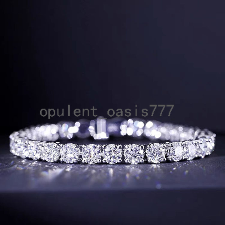 Factory Price Hip Hop Necklace S925 Silver with GRA VVS Moissanite Cuban Link 3mm Moissanite Tennis Chain Jewelry