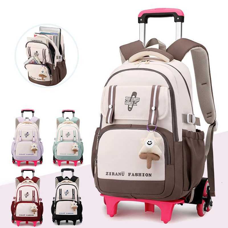 1200PCS/LOT School Backpack with wheels Rolling Backpack for Girls Kids Student Wheeled Backpack Trolley School Bag Travel Trolley Luggage X250815