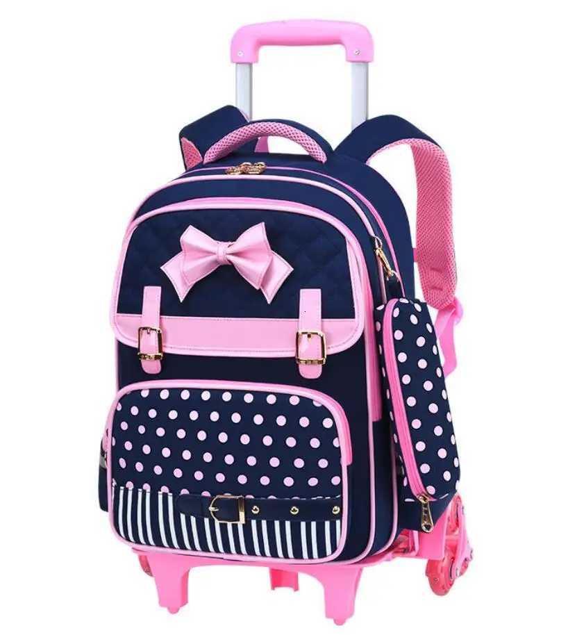 Sac à bagages primaires Sac Children Children Schoolbag on Wheels Bookbag School Wateled Backpack for Girls School Rolling Sac pour x250815