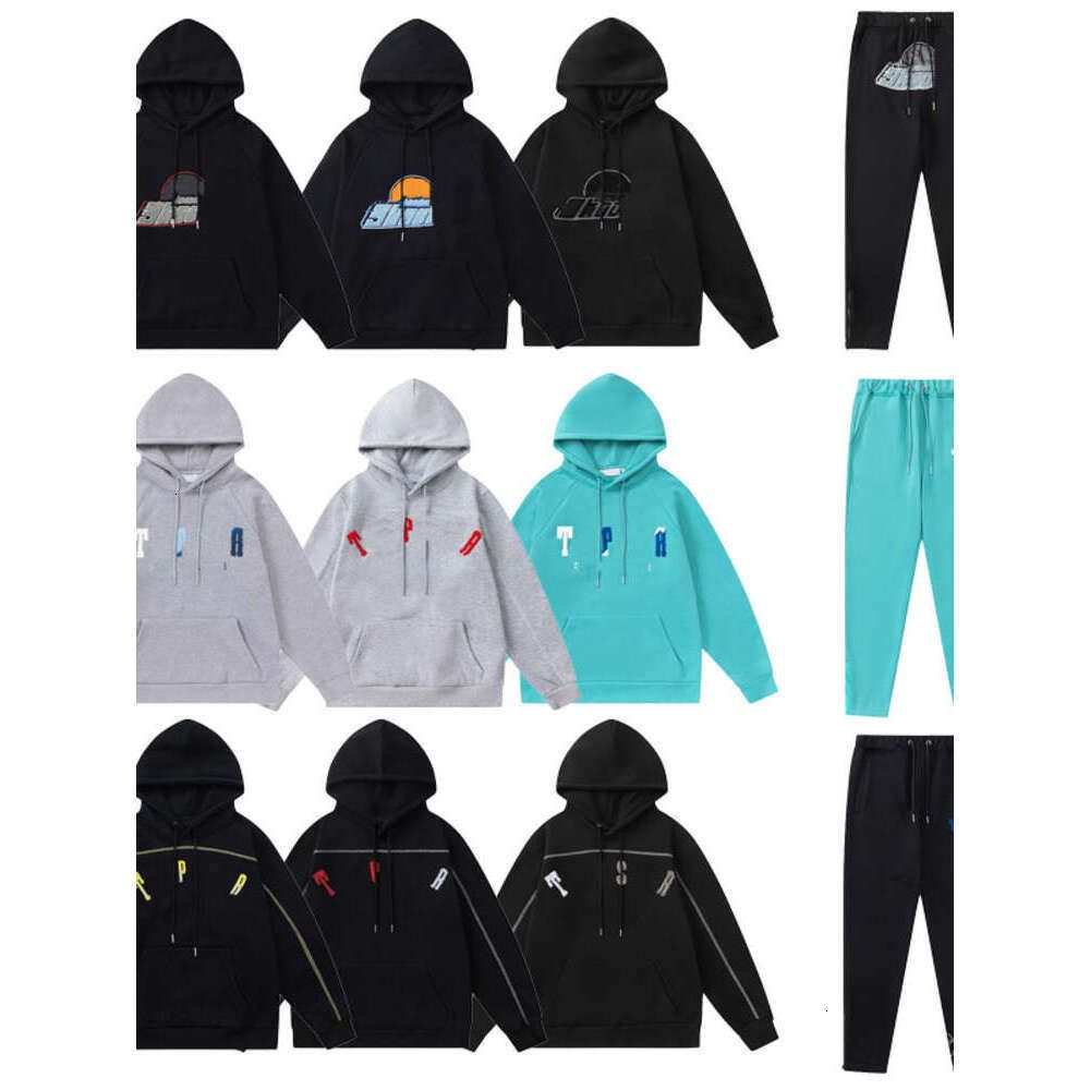 Mens Trapstarrys tracksuits sweater trousers set designer hoodie street sweatshirts quality sports suit embroidery plush letter decoration thick