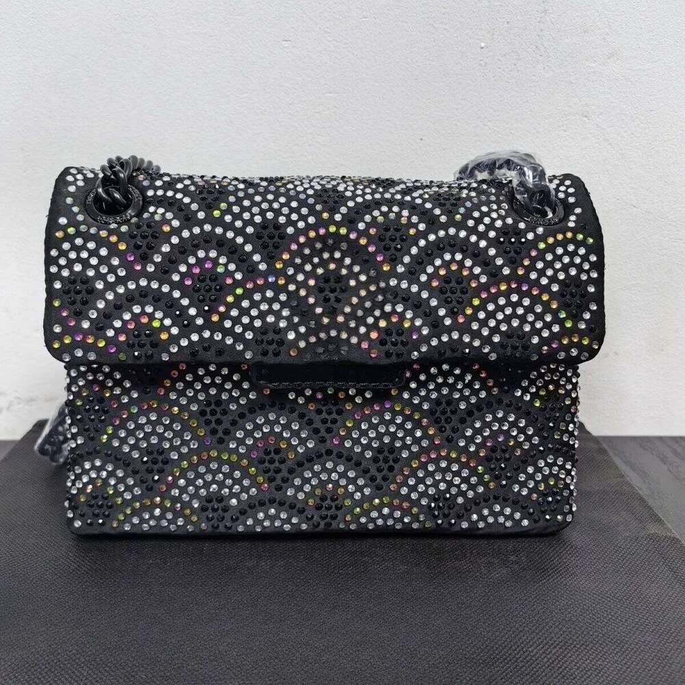 Designer Luxury New Black High End Single Shoulder Crossbody Hawk Head Bag With Dias