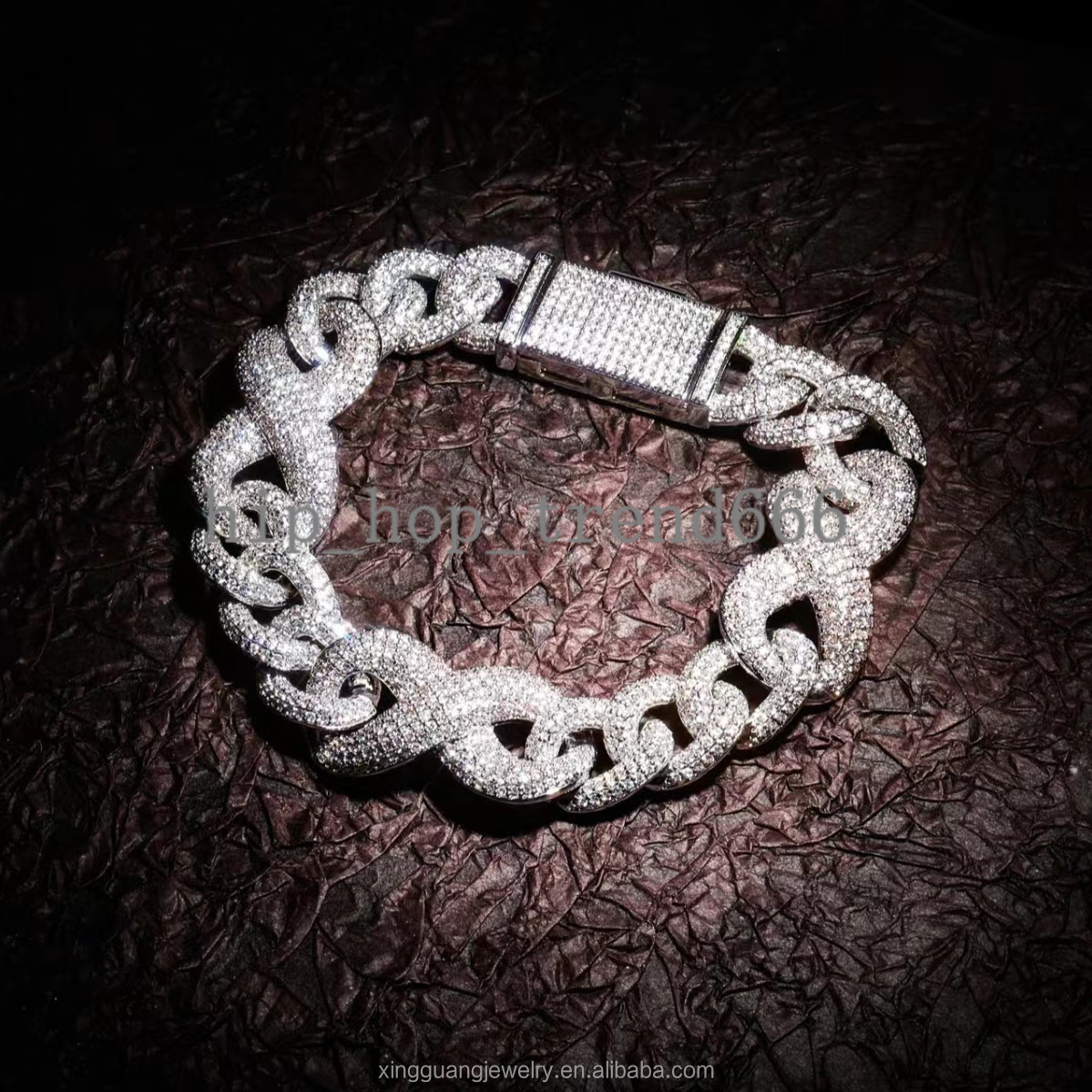Infinite Chain S925 Silver Gold Plate Chain Iced Out Diamond VVS D Color Moissanite Cuban Link Chain Fine Jewelry Necklaces