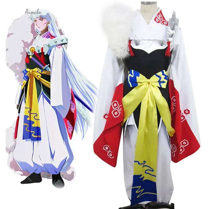 2025 Nouveau cosplay Inuyasha Sesshomaru Kimono pour les enfants et les costumes pour adultes