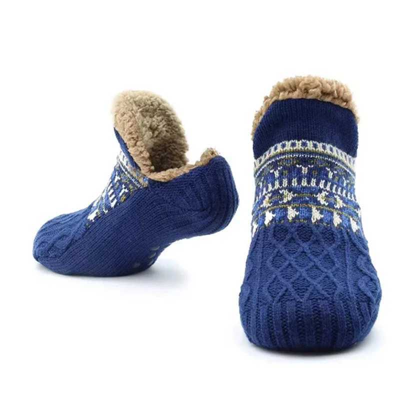 1 paire belles chaussettes de sol à la maison chaleureuse confortable sans glissement de neige de neige chaussettes de tapis de tapis pour femmes