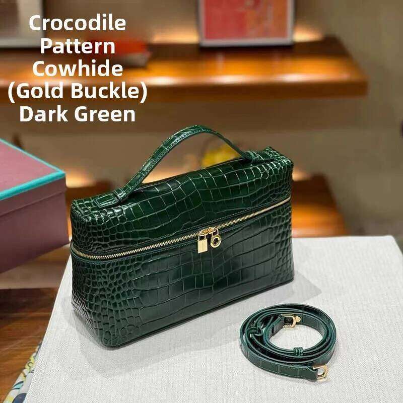 Designer Luxury Faionable Crocodile Pattern Leather Women S Bag New Single Oulder Handbag Soft Handle European Sle Small Squ