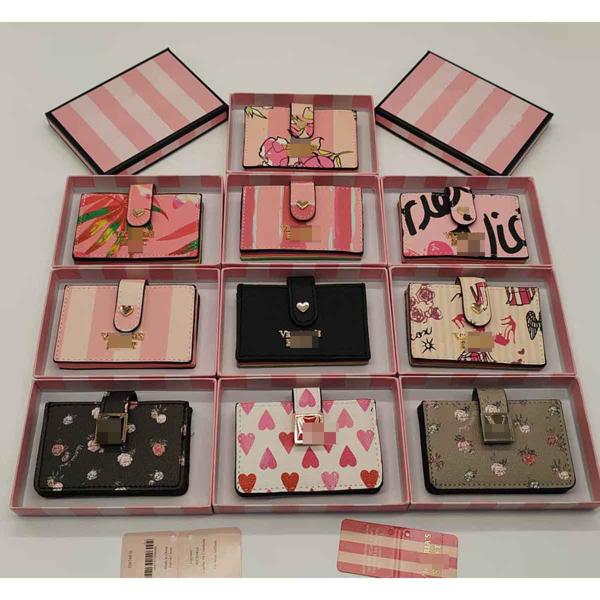 Clips d'argent designer sacs pour femmes portefeuille en cuir avec boîte Classic courte portefeuille sacs de cartes d'anniversaire cadeaux de Noë