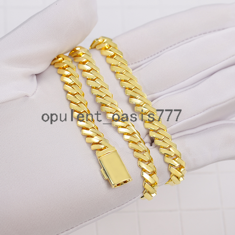 Fashion New Style 9mm 13mm 15mm Cuban Link Chain Plating Yellow Gold 925 Sterling Silver Hip Hop Fine Jewelry Miami Cuban Chain