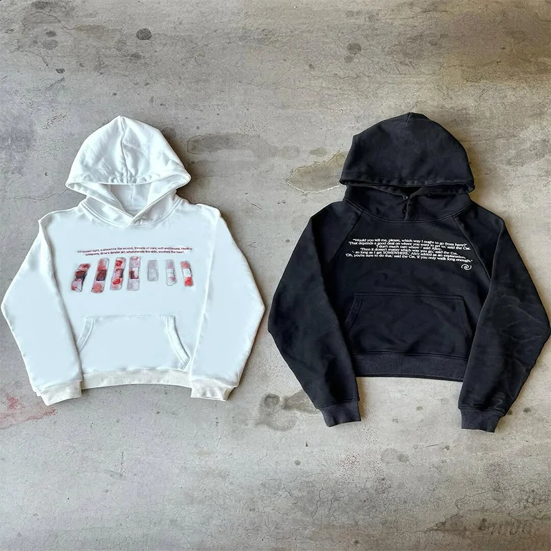 American Classic Vintage High Street Printed Hooded Sweatshirt Y2K Fashion Trend Men Women Hip Hop Punk Loose Streetwear 250815