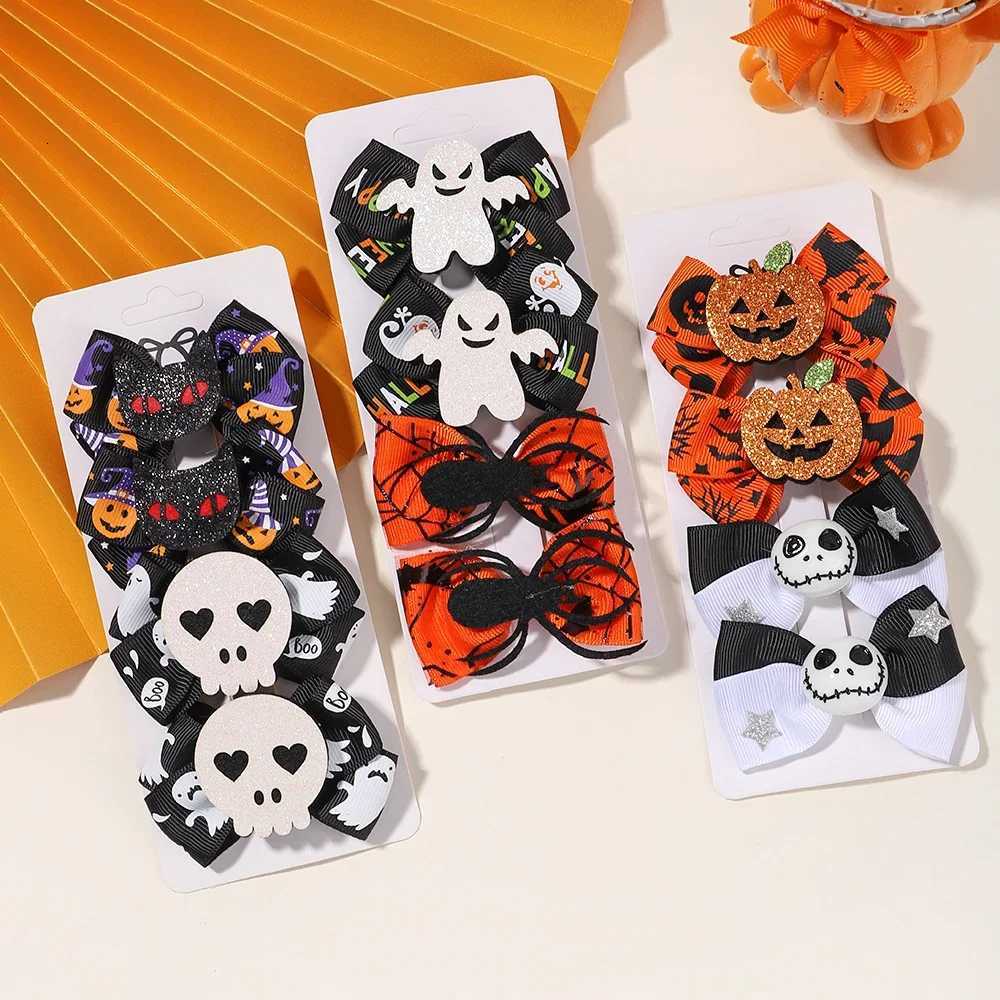 4pcs / set bébé Halloween Pumpkin Hairpin Hair Clips Ghost Skull Festival accessoires de cheveux drôles pour les enfants Giftlip Gift Z250815