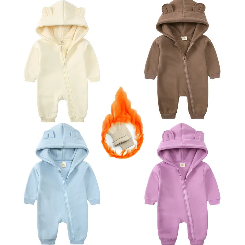 Bébé garçons filles vêtements à manches longues Rompers à sweats à swammes solides ours ours combinaisons de costumes grenous pour nourrisson Bod