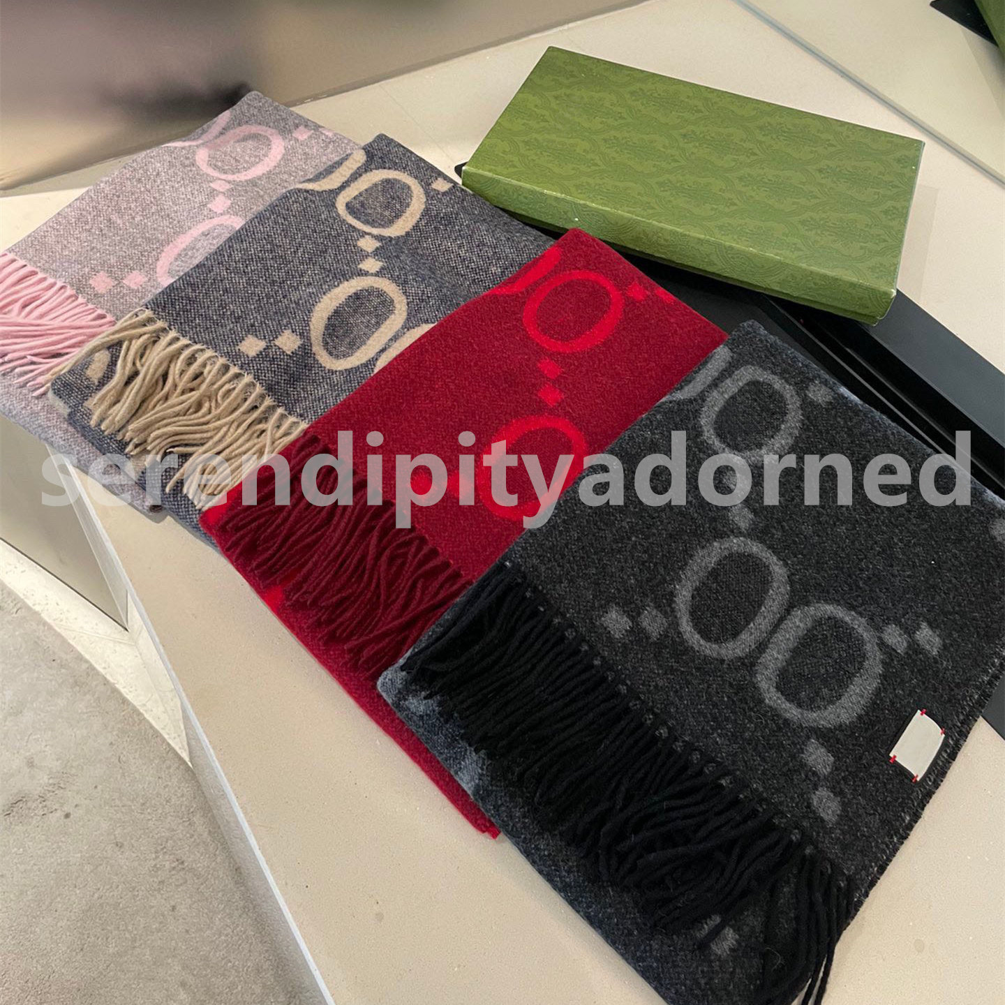 Écharpe de concepteur de luxe pour femmes designers twilly écharf cachemire concepteur couverture luxe femme automne hiver g fou.
