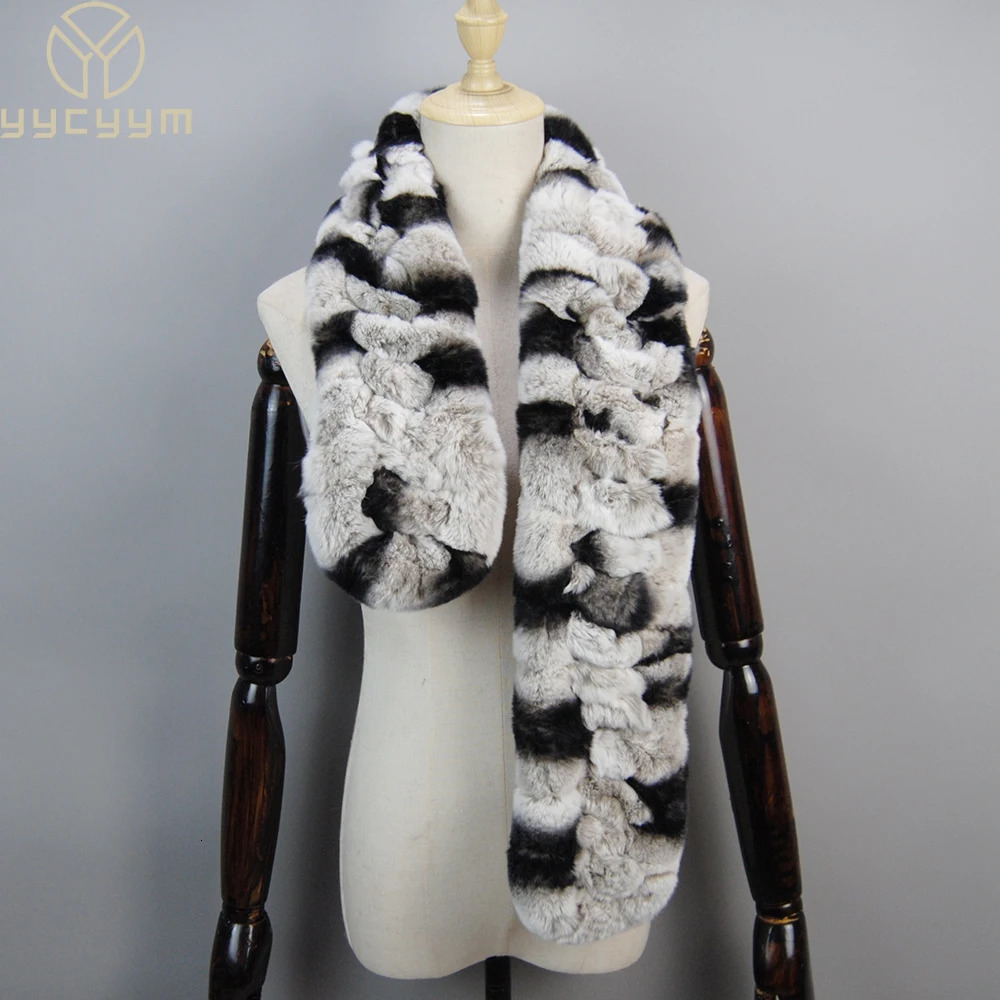 Arrivals Women Real Rex Rabbit Fur Scarf Lady Fashion Knitted Warm Soft Winter 100% Natural Real Rex Rabbit Fur Muffler 250813