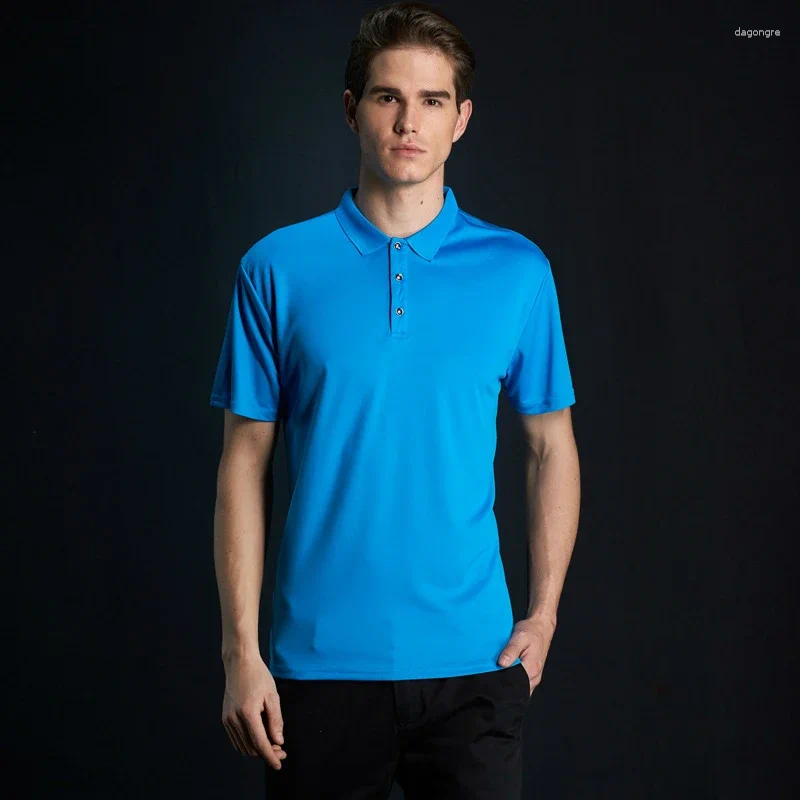 Men's Polos High Quality Quick Dry Male Polo Shirts Summer Work Clothes Casual Blue Shirt Men Plus Size Xxxl 4xl Boys Tops Mens Tees