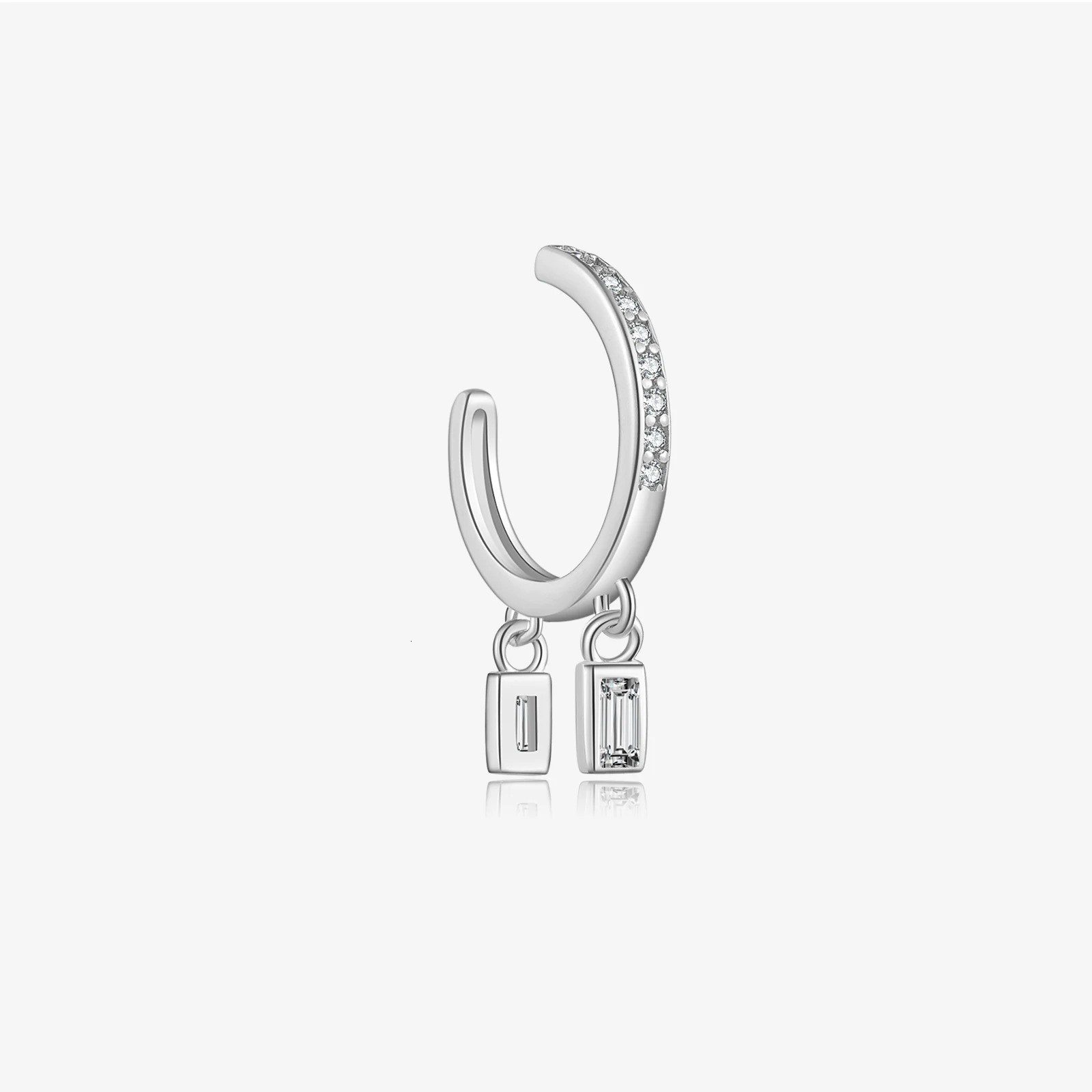 VEWANT 100% 925 Sterling Silver Irregular One CZ Zircon Earcuff No Piercing Clips Cuff Earring Women Fashion Fine Jewelry 250812