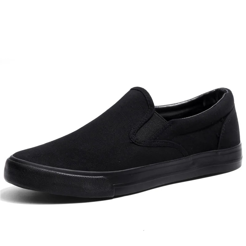 Slip-on Shoes Cool Young Man Street Pure Black Footwear Breathable Flat Mens Casual Shoes Plus Size 45 250812