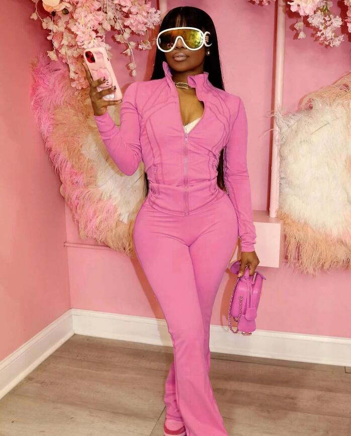 Women's Tracksuits Fall 2025 Women Clothes Two Piece Flared Pants Tracksuits Set Casual Gym Active Wear 2 Piece Set Lounge Womens Matching Sets