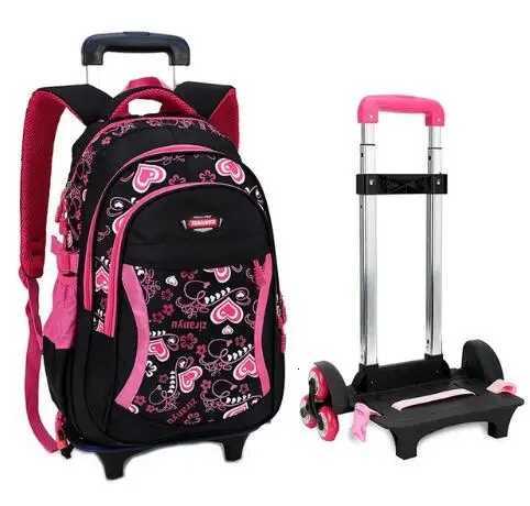 Kids School Rolling Backpack Bag School Trolley Backpack For Girls Roller Backpack Wheels Trolley School Wheeled Backpack Bag X250815
