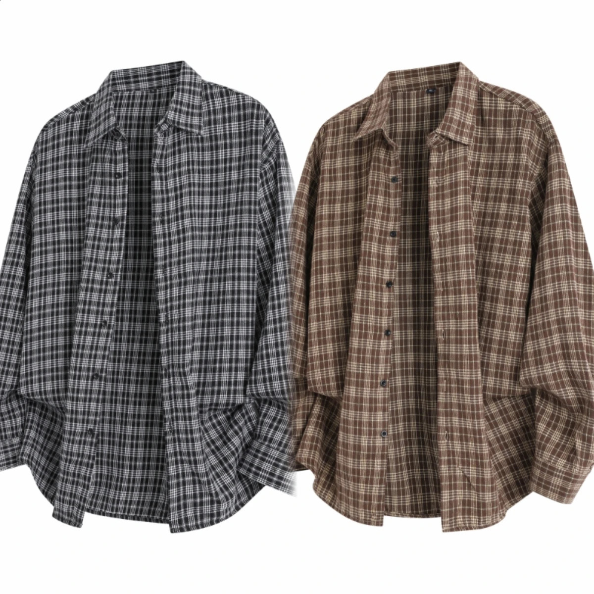 2025 Spring and Autumn Plaid Breathable Shirt Japanese Casual Fashion Comfortable Long-sleeved Thin Coat Men 250811