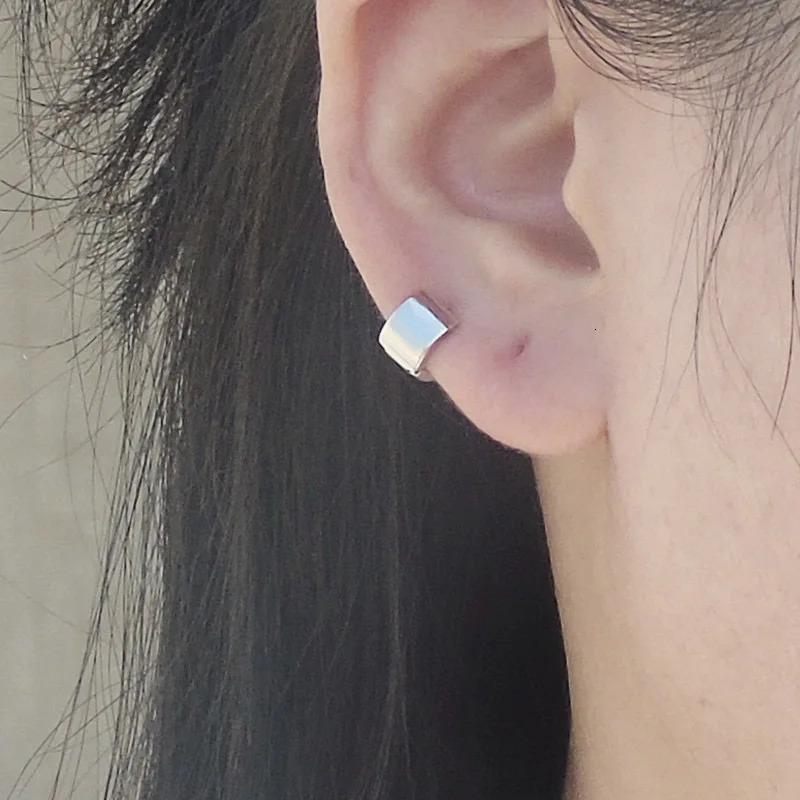 925 Sterling Silver Earring Fashion Personality Wide-Brimmed Geometric Ear Ring Ear Bone Buckle Cute Trend Boy Girl Ear Jewelry 250812