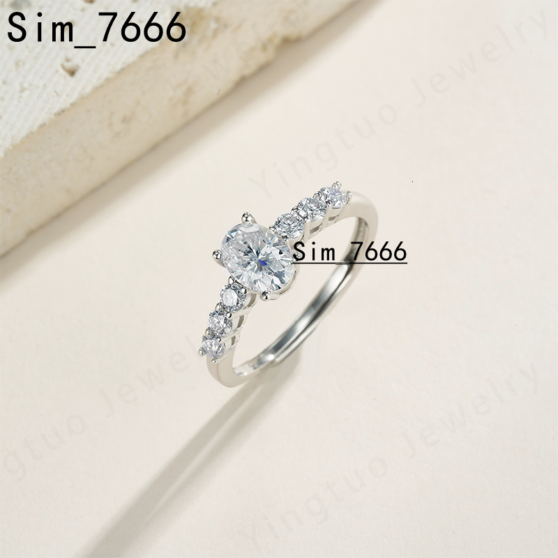 Wholesale Price Adjustable 18K 14K 10K 9K Gold S925 Moissanite Diamond Oval Cut Wedding Ring