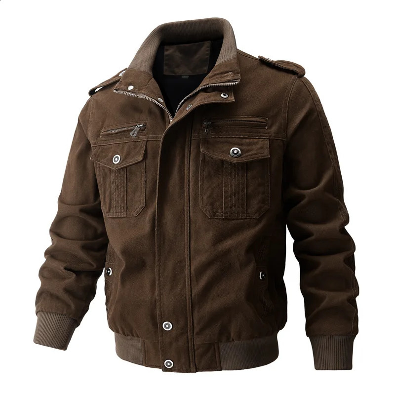 Autumn Men Jackets Thin version Warm Casual Coats Balck High Quality Male Multipocket Cargo And 6XL 250814