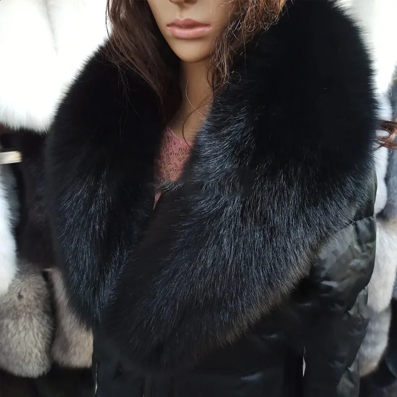 100Cm Artificial Fox Fur Scarf For Women Winter Warm Faux Fur Collar Lady Shawl Woolen Windbreaker Decoration Coat Hat Accessory 250812
