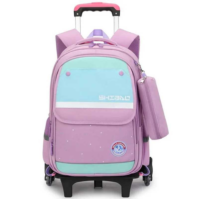 Nouveaux sacs d'école élémentaire à dos pour garçons pack de dos roller pack kids mochila escolar avec 2/6 roues plecak damski x250815