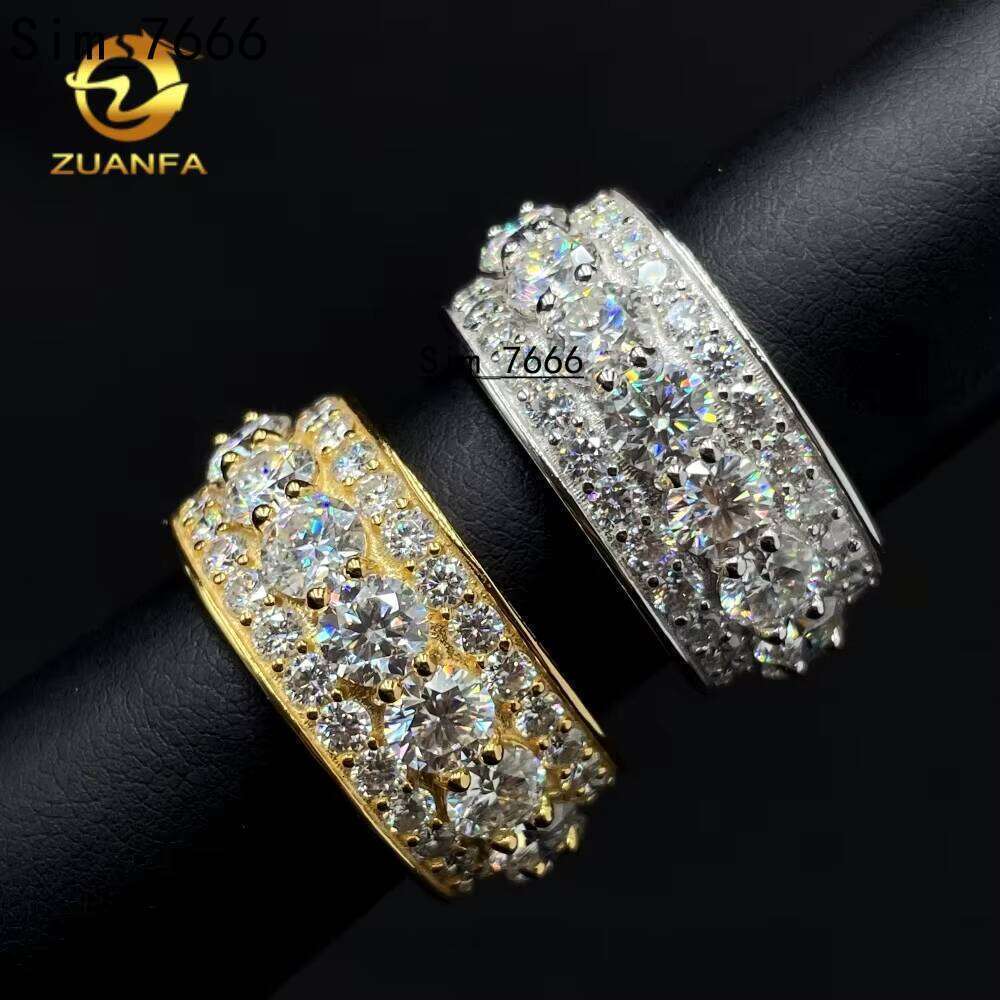 Pass Tester Drop Shipping Premium Jewelry Ice Out Mens Eternal Genuine Sterling Silver Hip Hop Moissanite Ring