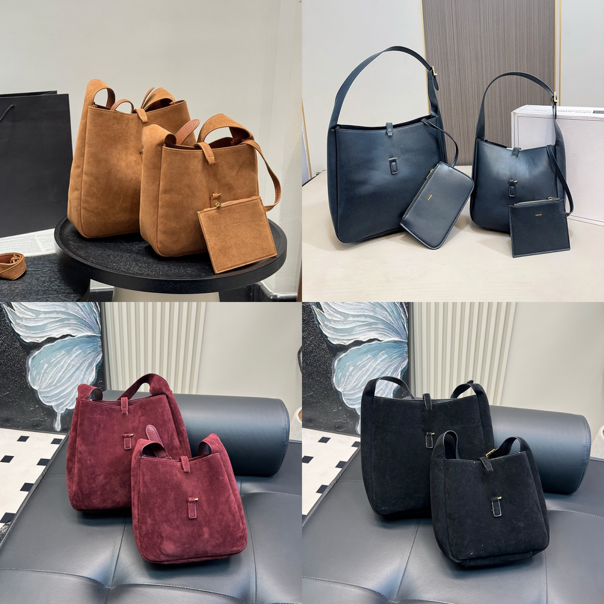 Designer Suede Bag Bucket Hobo Bags Women Luxurys Shoulder Bag Handbag Crossbody Bag Underarm Tote Bag Clutch Leather Purse Brown Shopping Wallet