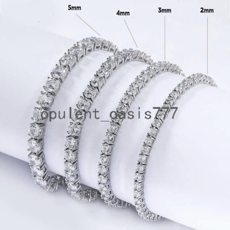 Wholesale 925 Silver Gold Plated 2mm -5mm Wide Bracelet Gra Moissanite Diamond Tennis Bracelet Chain Men Women Bracelet