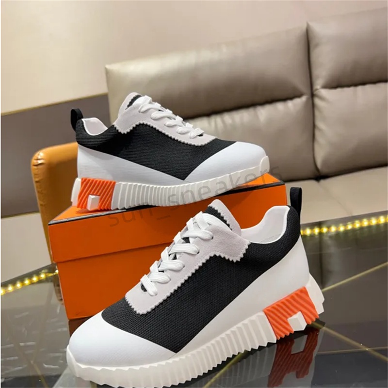 Designer Bouncing Sneaker Men Casual Leather And Mesh Lace Up Sports Runner Shoes Rubber Sole Man Low Top Street Style Eu38-46 H Word TK4