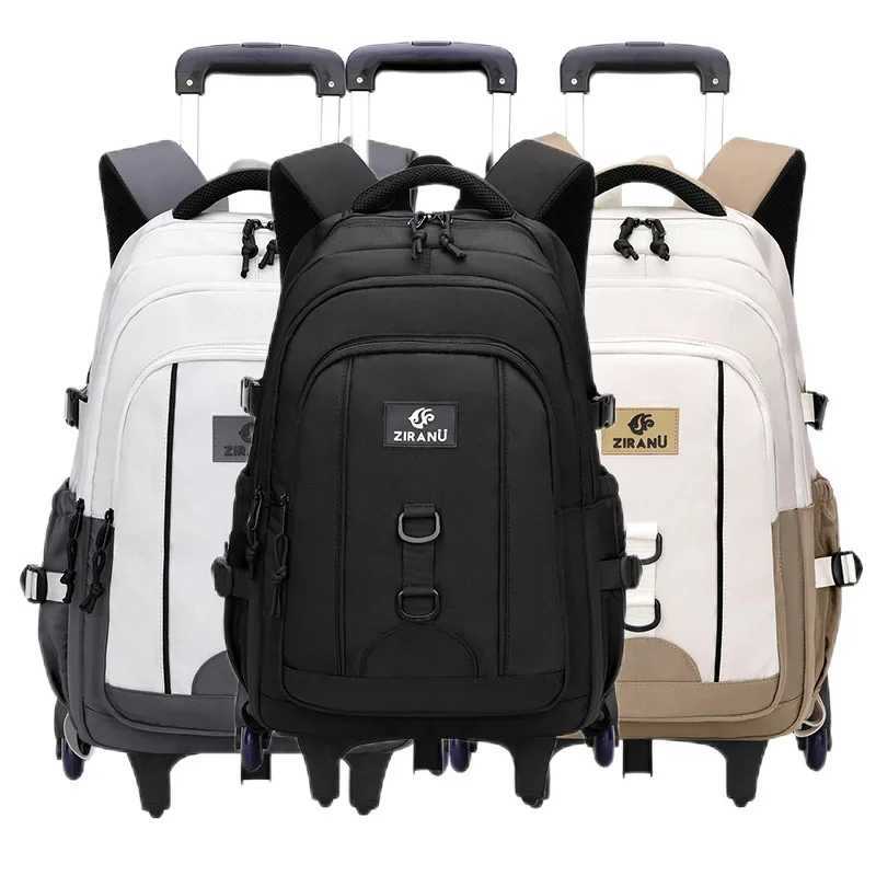 New Trolley Backpack Schoolbag for Middle School Students Elementary Rolling Bag Daypack for Teen Boys Plecak Mochila Escolar X250815