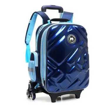 3D Boys Trolley Bag with Wheels for School Kids Rolling Bag on Wheels Childrens Travel Bag 6 Wheels School Trolley Backpack X250815