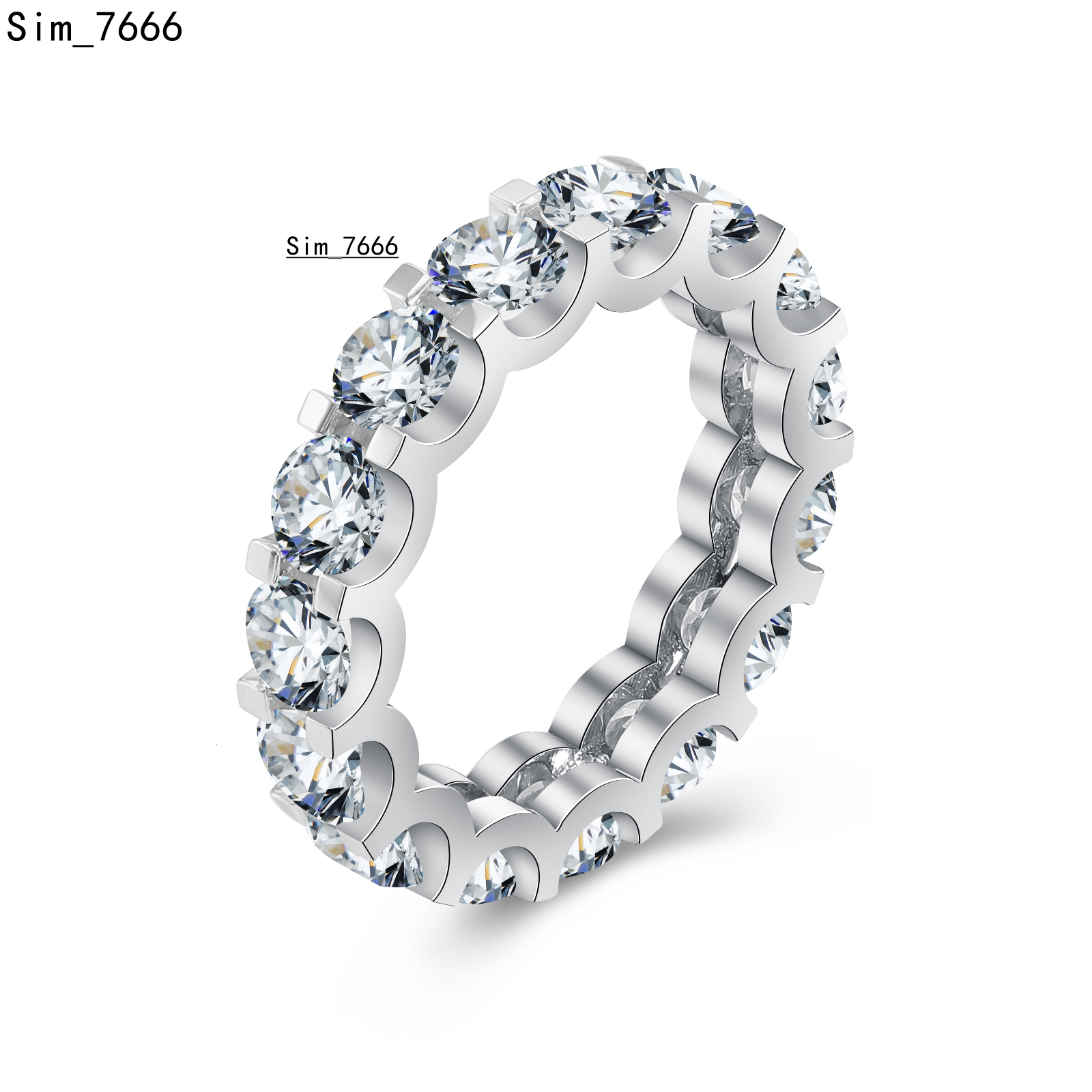 Hip Hop Engagement 18K 14K 10K Solid Real Gold 4mm D VVS Moissanite Diamond Eternity Women Men Wedding Ring Fine Jewelry Rings
